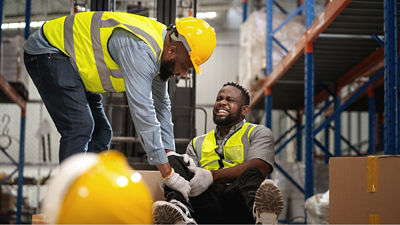 Photo d'un employé blessé